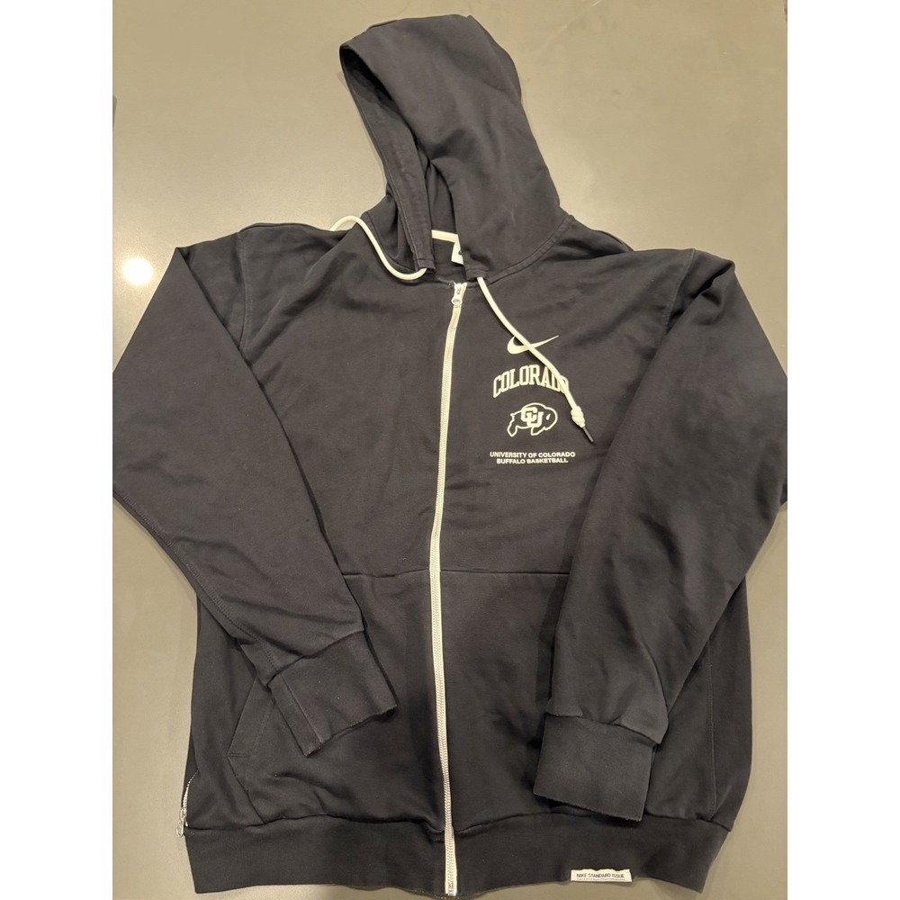 Nike Colorado Buffaloes Basketball Hoodie Mens XLT Black Full Zip Dri-FIT Tall - Picture 7 of 11